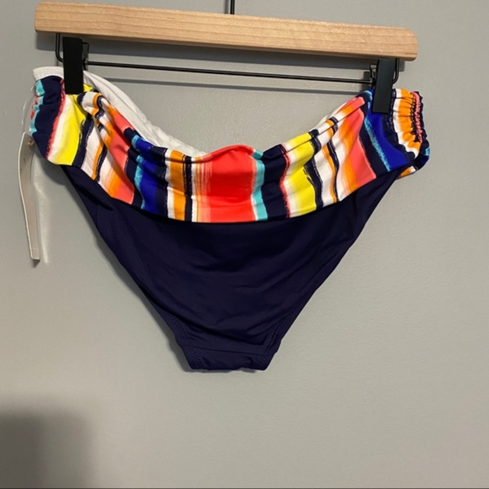 ANNE COLE striped rollover band bikini bot… - Picture 2 of 5